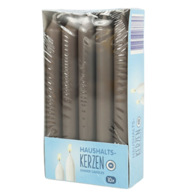 Candele da cena grigie 2 x 16 cm 10 pezzi | 8 pezzi