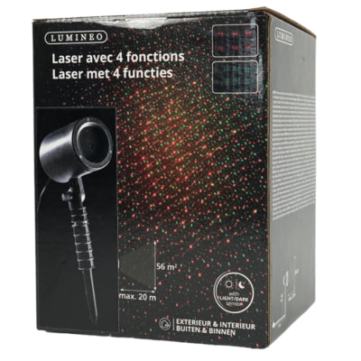 Proiettore laser Lumineo (r) 4 funzioni IP44 Spina EU 40 cm | 10 pezzi