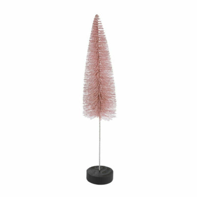 Albero di Natale Countryfield su base glitter rosa antico 30 cm | 12 pezzi