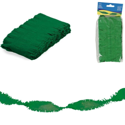 Ghirlanda Folat Twist di carta crespa verde scuro 6 metri | 24 pezzi