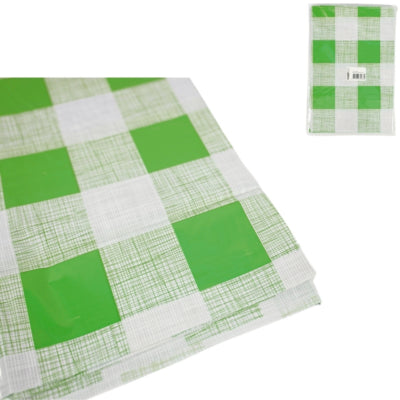 Pic mantel plastico verde blanco 130 x 175 cm | 24 piezas