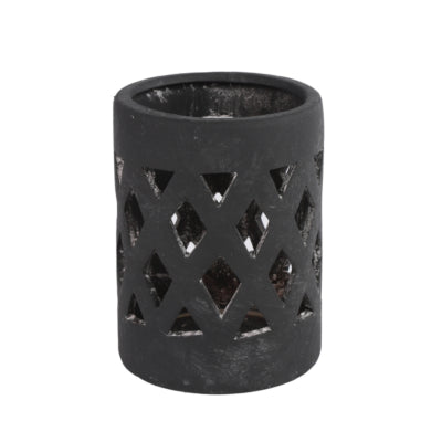 Portavelas Countryfield dassel s negro 12 cm | 8 piezas