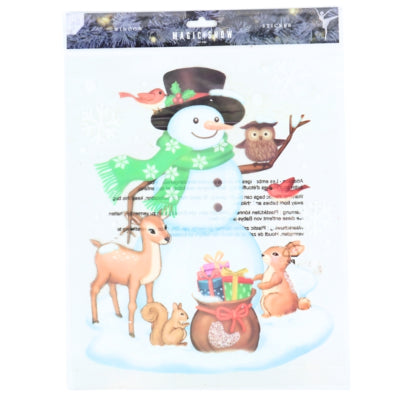 Vinilo para ventana muñeco de nieve 34,5 cm | 48 piezas