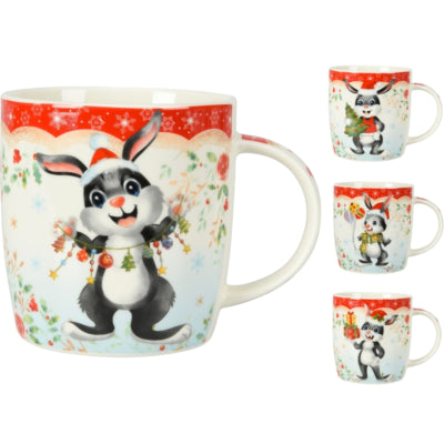 Taza Conejo Navidad 370 ml 4 surtidos | 12 piezas