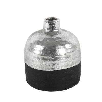 Jarrón Countryfield terri s negro plata 13 cm | 12 piezas