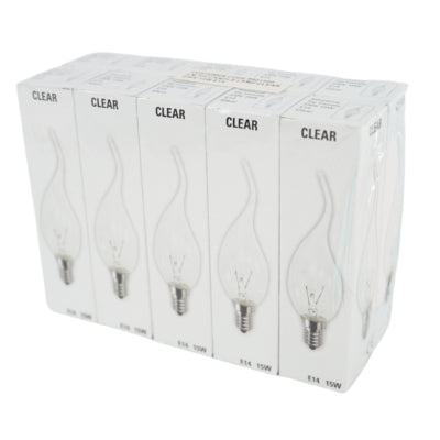Lampadina candela trasparente e14 230v 15w | 100 pezzi