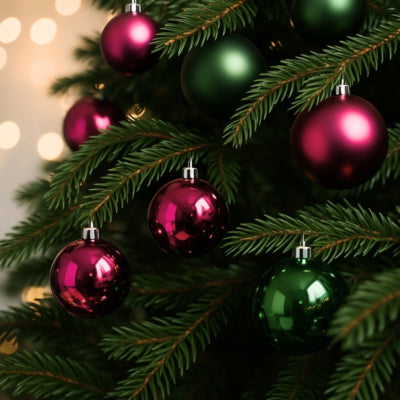 Bolas de Navidad irrompibles violeta verde 44 piezas | 8 piezas