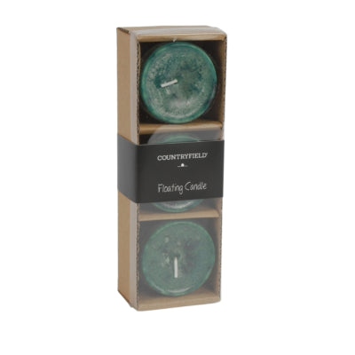 Candela galleggiante Countryfield Bolie verde scuro 5 cm set da 3 | 24 pezzi