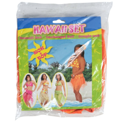 Folat top y falda hawaii naranja talla única | 12 piezas