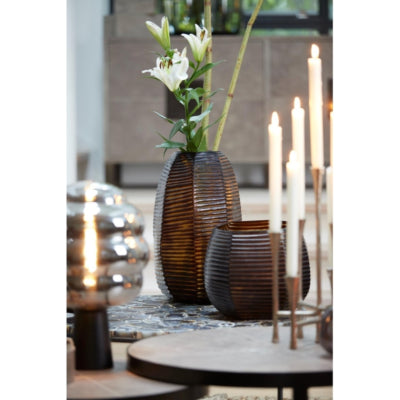 Vaso light living maeva marrone 35 cm | 2 pezzi