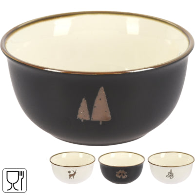 Cuenco Siaki Navidad porcelana 450 ml 4 surtidos | 8 piezas