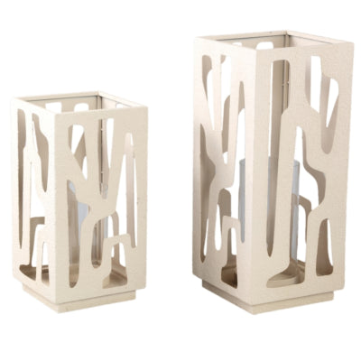 Lanterna Ptmd Dewey Crema 32 cm | 2 pezzi