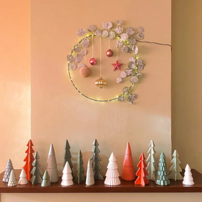 Scultura albero di Natale terra 21 cm | 12 pezzi