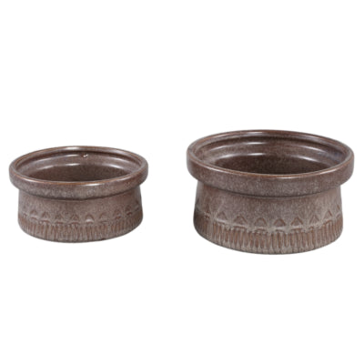 Ptmd maceta con riel bajo s marrón oscuro 16 cm | 12 piezas
