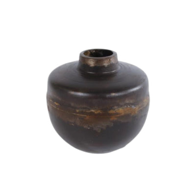 Candeliere cuoio metallo marrone 7,5 cm | 12 pezzi