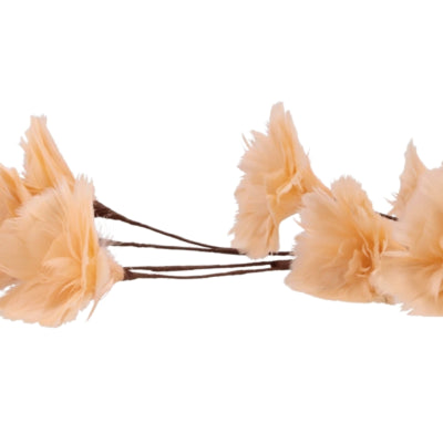 Daan ramo artificiale in legno curvato fiori di piume pesca 110 cm | 8 pezzi