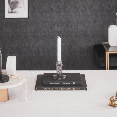 Housevitamin candelabro twist vidrio ahumado gris 10 cm | 24 piezas