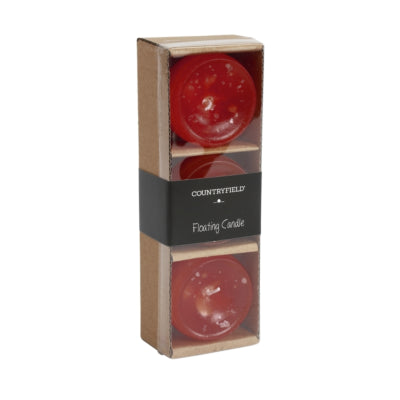 Candela galleggiante Countryfield Bolie rossa 5 cm set da 3 | 24 pezzi