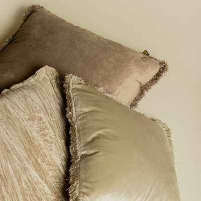 Cuscino Ptmd nous velluto tortora 60 x 60 cm | 4 pezzi
