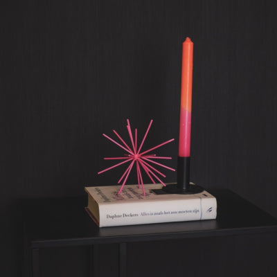 Ornamento Housevitamin Fuochi d'artificio in metallo rosa neon 15 cm | 24 pezzi