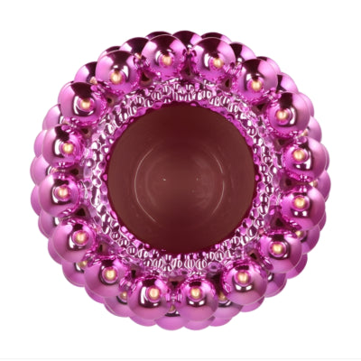 Daan jarrón madera curvada bola navideña fucsia 39 cm | 2 piezas