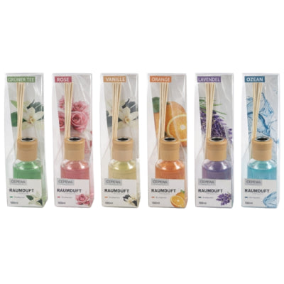 Bastoncini profumati deodoranti per l'aria 100 ml 6 assortiti | 24 pezzi