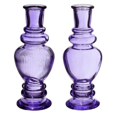Florero portavelas Venecia violeta 15,5 cm 2 surtidos | 24 piezas