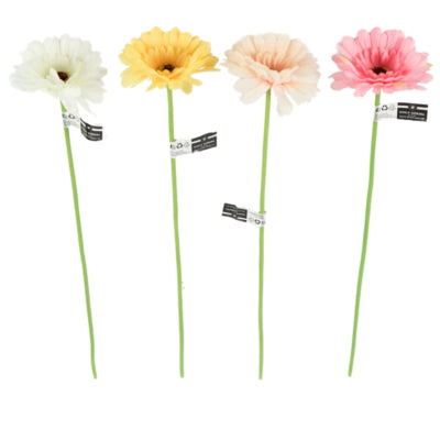 Flor artificial gerbera 47 cm 4 surtidas | 48 piezas