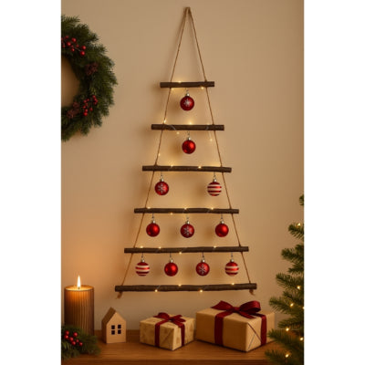 Decorazione murale albero di Natale con ganci 120 cm | 12 pezzi