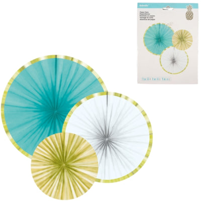 Amscan Decorazione Fan Party Carta Ananas 35 cm Set da 3 | 10 pezzi