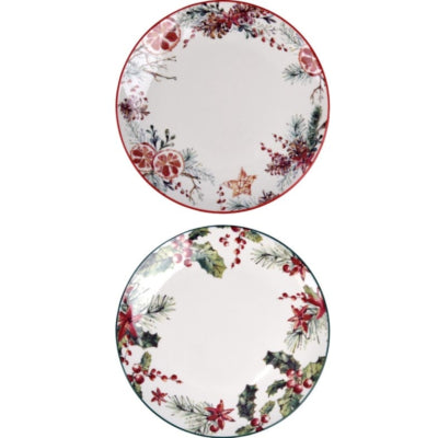 Plato Siaki porcelana 27 cm 2 surtidos | 6 piezas