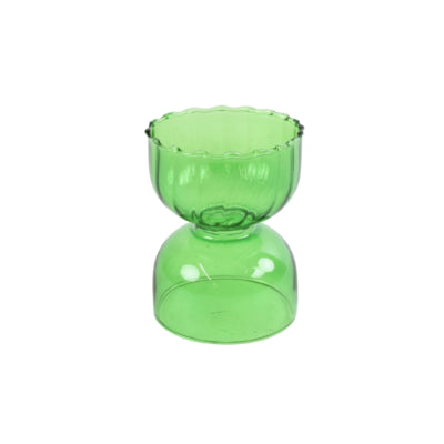 Portacandele Countryfield Toria in vetro verde 8,5 cm | 24 pezzi