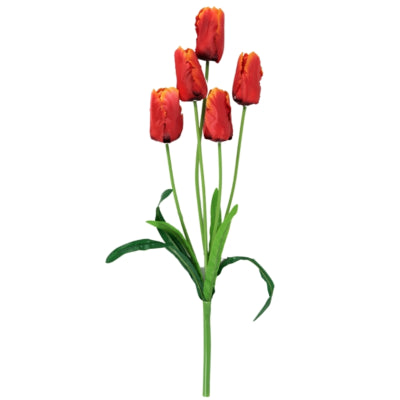 Fiore artificiale tulipano rosso arancio 58 cm | 24 pezzi