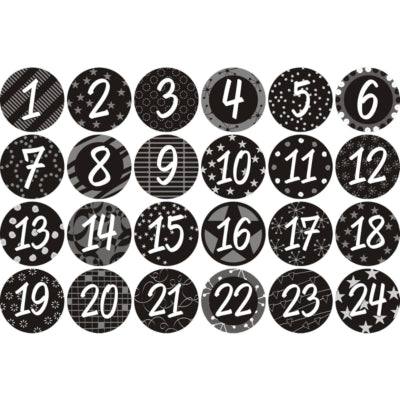 Set regalo calendario dell'avvento fai da te nero 26 cm | 24 pezzi