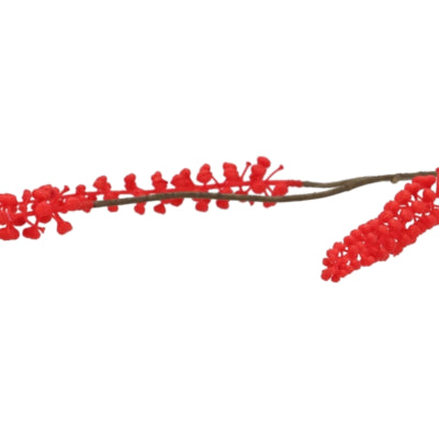 Daan ramo artificiale in legno curvato grappolo di bacche rosso 94 cm | 6 pezzi