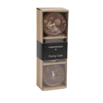 Candela galleggiante Countryfield Bolie beige 5 x 3,5 cm set da 3 | 24 pezzi