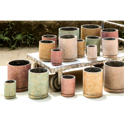 Ptmd vaso da fiori vik m cemento verde 20 cm | 6 pezzi