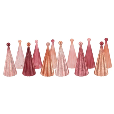 Imagen Serie árbol de Navidad LED centelleante sobre batería cristal rosa 22 cm 12 surtidos | 12 piezas