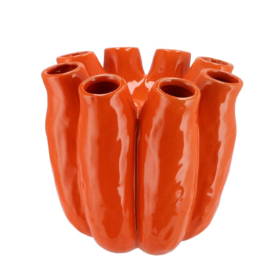 Vaso Daan in legno curvato luna tube arancione 19 cm | 2 pezzi