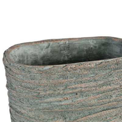 Ptmd macetero yutto gris ovalado l 40 cm | 2 piezas