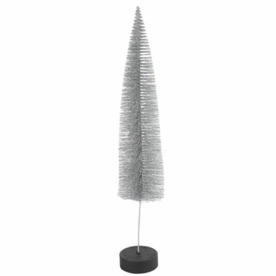 Countryfield Árbol de Navidad sobre base plata brillante 40 cm | 12 piezas