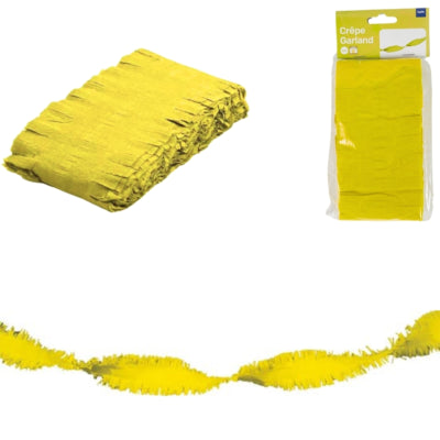 Guirnalda Folat Twist papel crepe amarillo 6 metros | 24 piezas