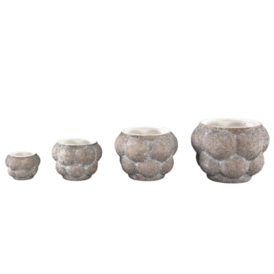 Macetero ptmd fareeda s gris 14 cm | 12 piezas