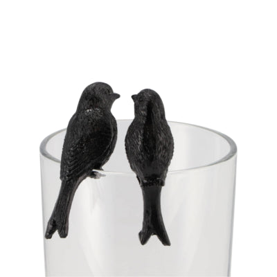 Daan colgador para macetas de madera curvada colibrí negro 7 cm 2 surtidos | 24 piezas