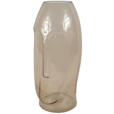 Jarrón con cara cristal marrón 40 cm | 6 piezas