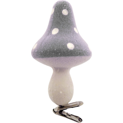 Funghi decorativi su clip grigio 9 cm set da 6 | 12 pezzi