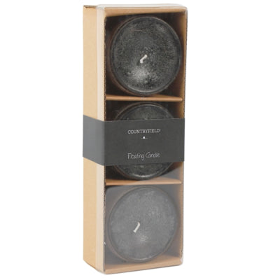 Countryfield vela flotante bollie negra 7 cm juego de 3 | 12 piezas