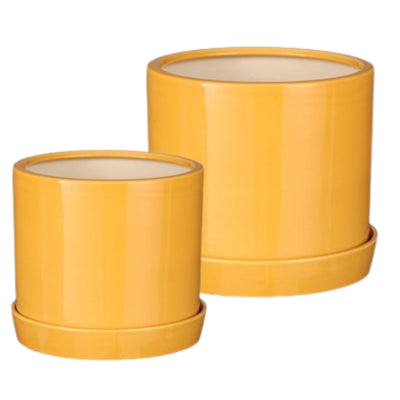 Maceta de mica con platillo milan 24 cm juego de 2 | 2 piezas
