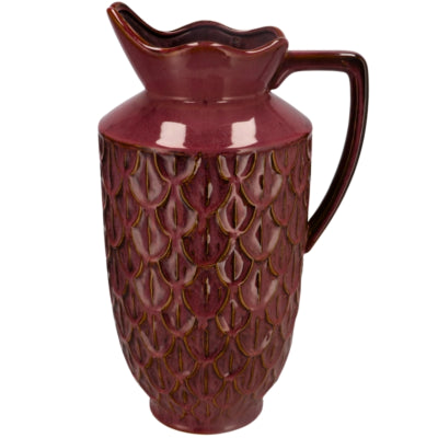 Vaso Daan in legno curvato boa con manico rosso 45 cm | 2 pezzi