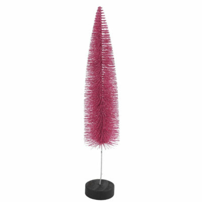 Countryfield Árbol de Navidad sobre base purpurina rosa 40 cm | 12 piezas